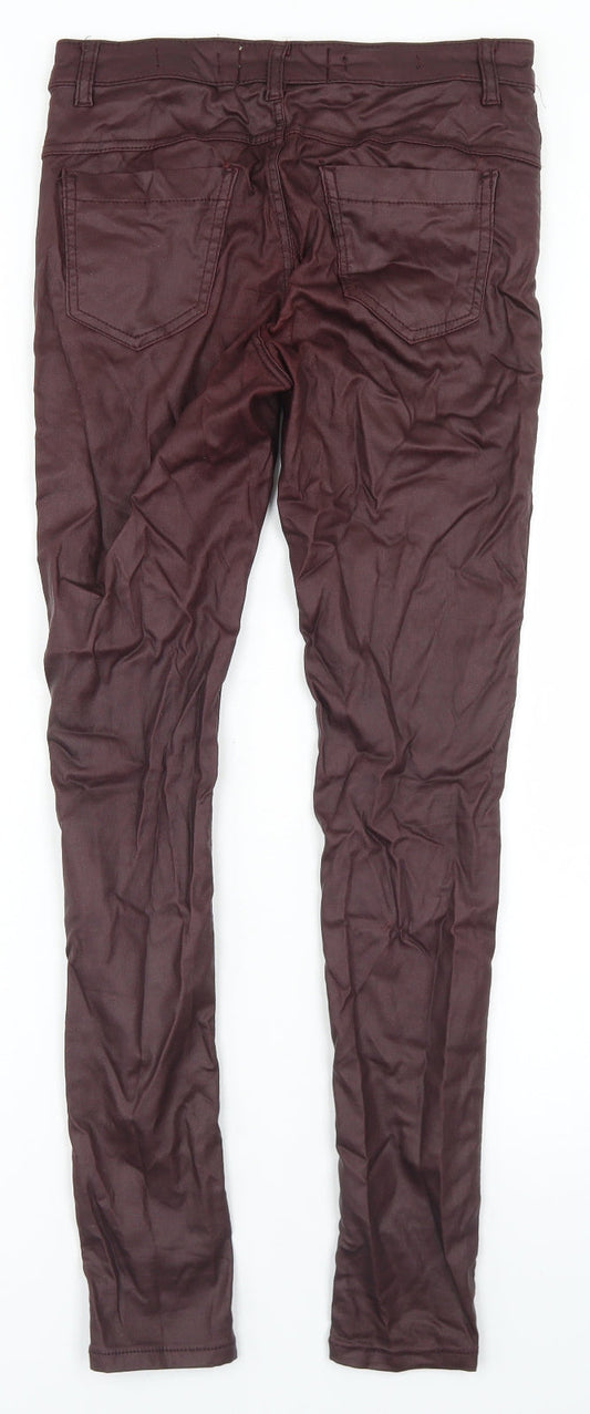 Parisian Womens Purple Viscose Skinny Jeans Size 8 L27 in Regular Button