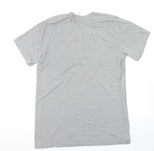 Canvas Womens Grey Polyester Basic T-Shirt Size M Crew Neck - Summer Madness