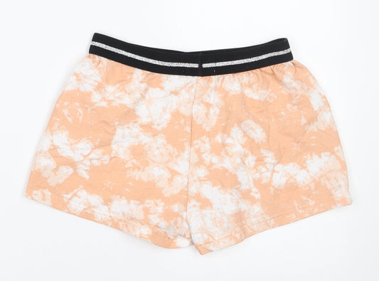 New Look Girls Orange Polyester Sweat Shorts Size S Regular