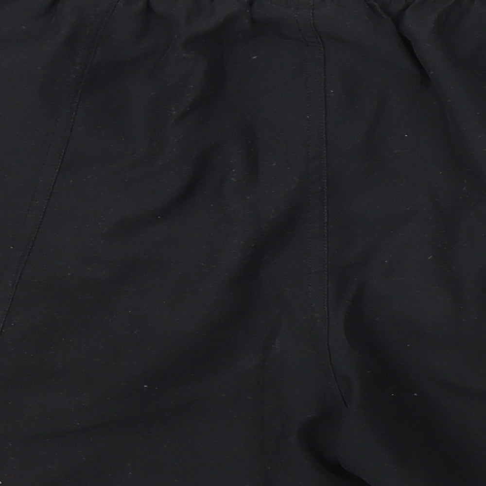 Olympus Womens Black Polyester Paperbag Shorts Size 10 L3 in Regular Tie