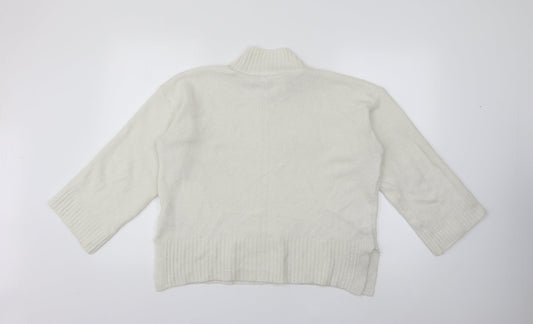 Topshop Womens White High Neck Acrylic Pullover Jumper Size S