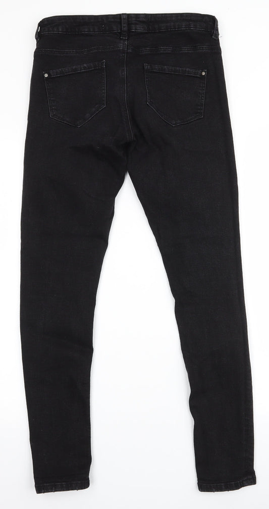 Denim & Co. Womens Black Cotton Skinny Jeans Size 10 L29 in Slim Zip