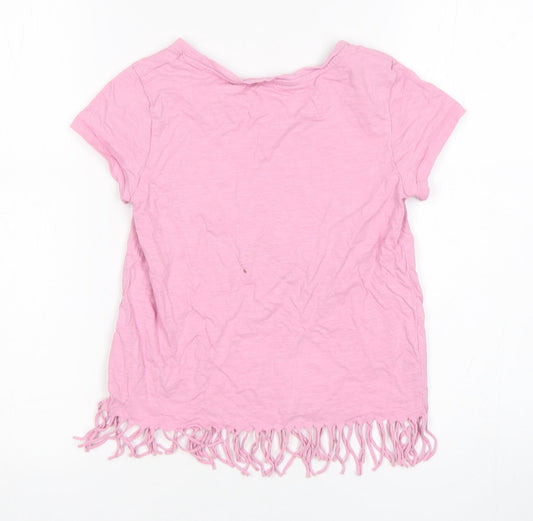 NEXT Girls Pink Cotton Basic T-Shirt Size 9 Years Round Neck Pullover - Los Angeles