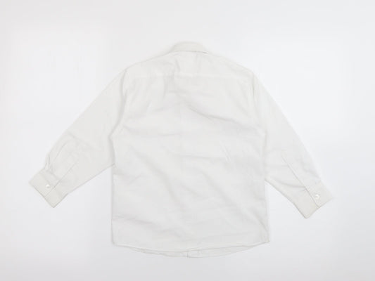 John Lewis Boys White Polyester Basic Button-Up Size 5 Years Collared Button