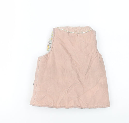 Shabby Chic Girls Pink Gilet Waistcoat Size 4 Years Snap
