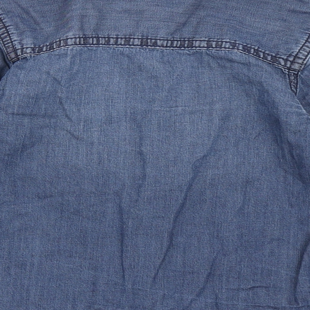 Primark Boys Blue 100% Cotton Basic Button-Up Size 24 Months Collared Button