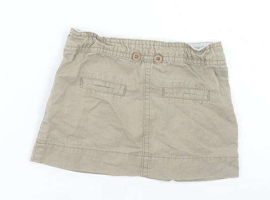 Lisa Rose Girls Beige Cotton Cargo Skirt Size 2 Years Regular Button