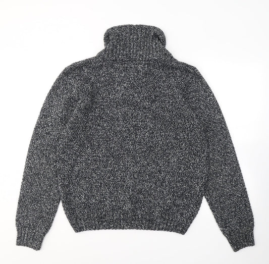 RIVINGTON Womens Black Roll Neck Acrylic Pullover Jumper Size L