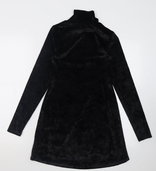 Kimchi Blue Womens Black Polyester A-Line Size XS High Neck Pullover