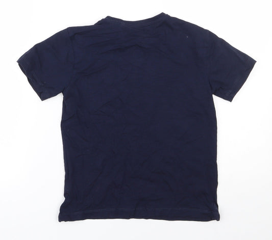 NEXT Boys Blue 100% Cotton Basic T-Shirt Size 7 Years Round Neck Pullover
