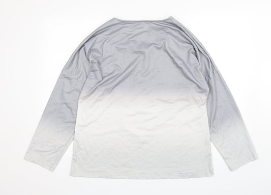 Sheilay Womens Grey Polyester Pullover Sweatshirt Size L Pullover