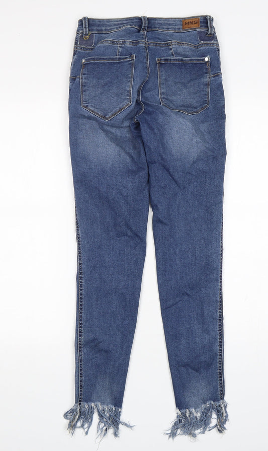 Mango Womens Blue Cotton Skinny Jeans Size 8 L30 in Regular
