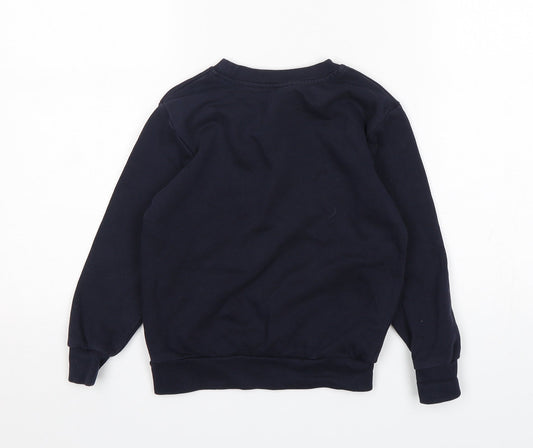 George Boys Blue Cotton Pullover Sweatshirt Size 5-6 Years Pullover - School Wear