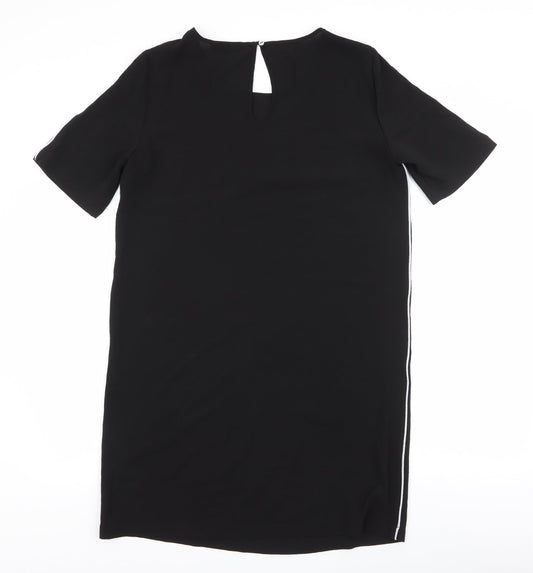 Only Womens Black Polyester Pencil Dress Size 10 Round Neck Button