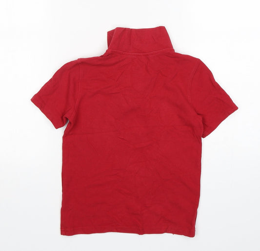 F&F Boys Red Cotton Basic Polo Size 7-8 Years Collared Pullover