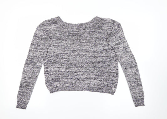 H&M Womens Purple Scoop Neck Polyester Pullover Jumper Size 6