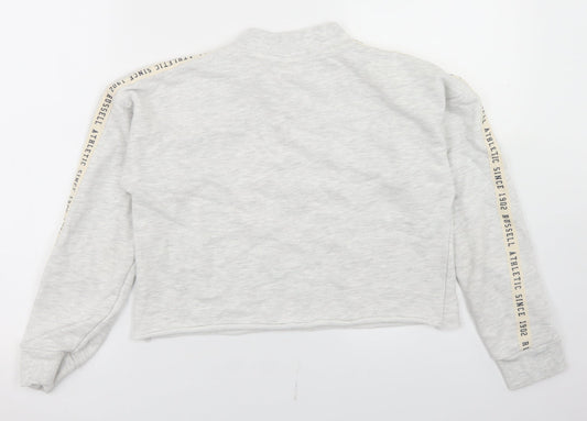 Russell Athletic Womens Grey Cotton Pullover Sweatshirt Size S - Cropped