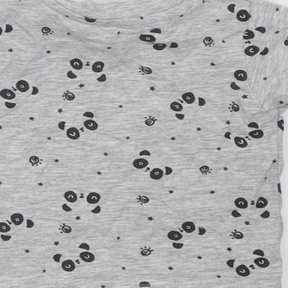 Matalan Boys Grey Geometric Cotton Basic T-Shirt Size 0-3 Months Crew Neck Pullover