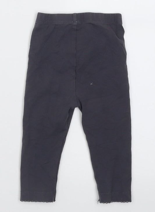 George Girls Grey Cotton Capri Trousers Size 6-9 Months Pullover
