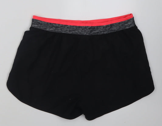 DECATHLON Womens Black  Polyester Sweat Shorts Size L L3 in Regular Pull On