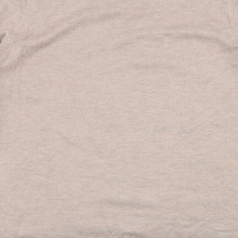 Marks and Spencer Womens Brown Round Neck Viscose Pullover Jumper Size 8