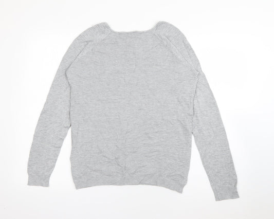 Avenue Womens Grey Round Neck Viscose Pullover Jumper Size 14