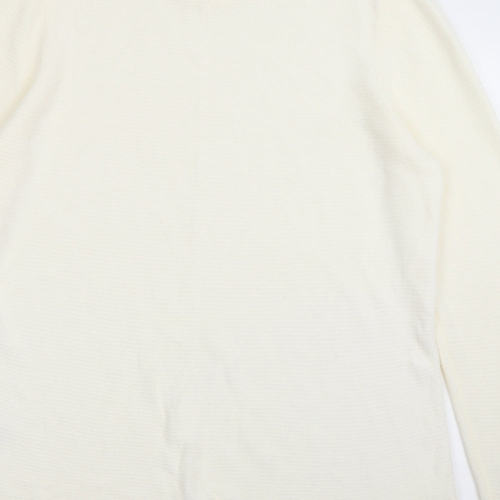 Marks and Spencer Womens Ivory Crew Neck Acrylic Pullover Jumper Size 14