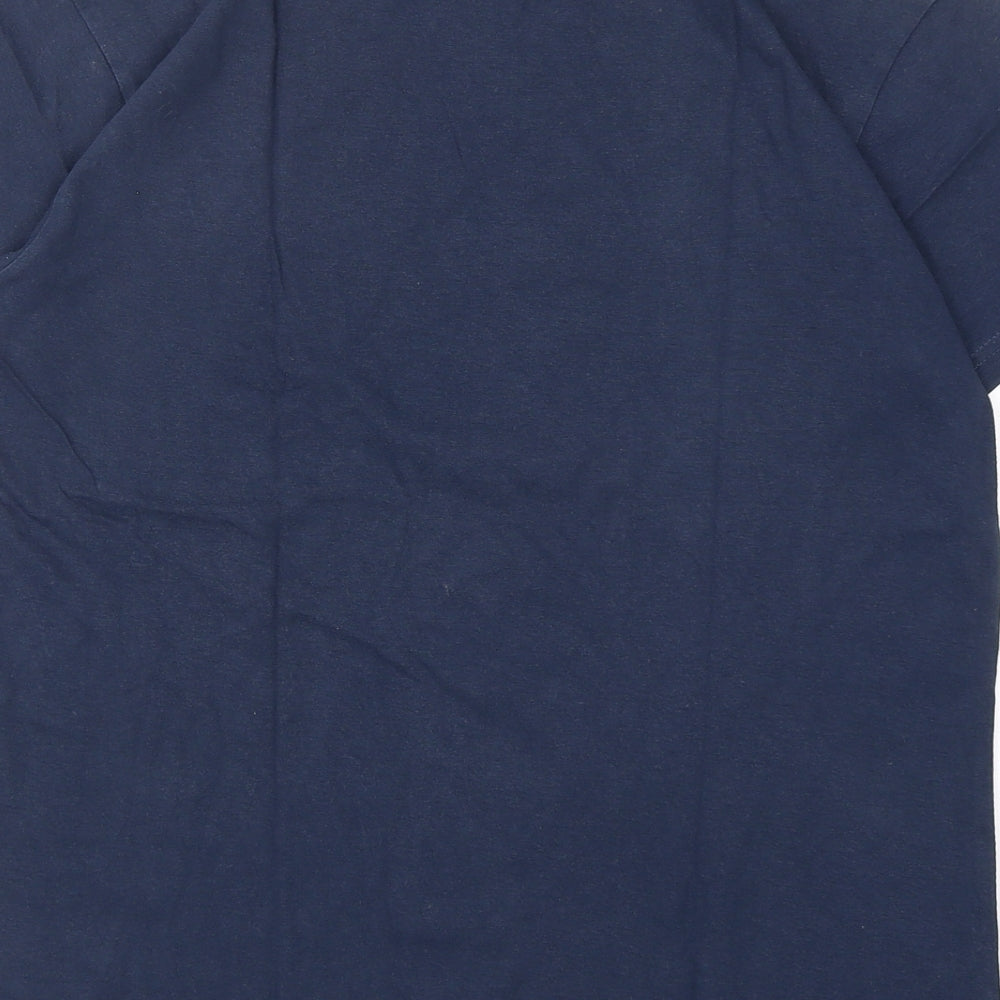 Cedar Wood State Mens Blue Cotton T-Shirt Size S Round Neck