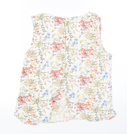 Tom Tailor Womens Multicoloured Floral Viscose Basic Tank Size S Round Neck