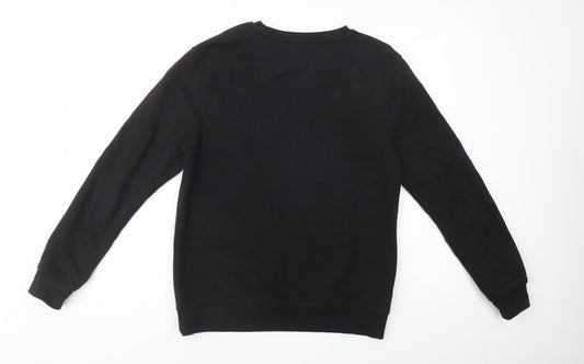 Urban Threads Womens Black Cotton Pullover Sweatshirt Size M Pullover