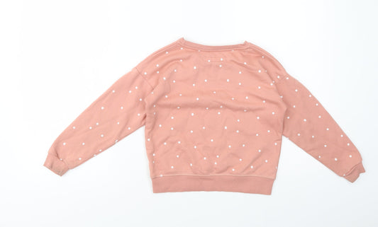 Primark Girls Pink Polka Dot Cotton Pullover Sweatshirt Size 7-8 Years Pullover - Love Your Planet