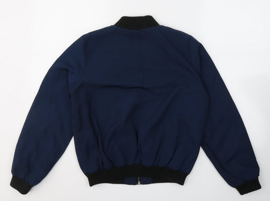 Miss Selfridge Womens Blue Jacket Size 10 Zip