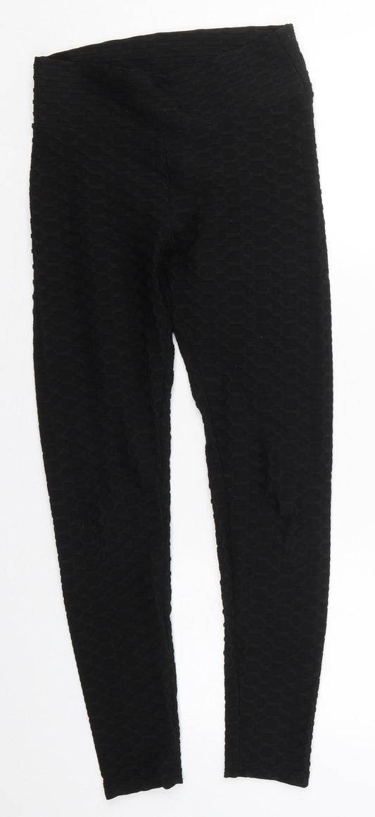 Vahia Womens Black Polyester Carrot Leggings Size M L26 in