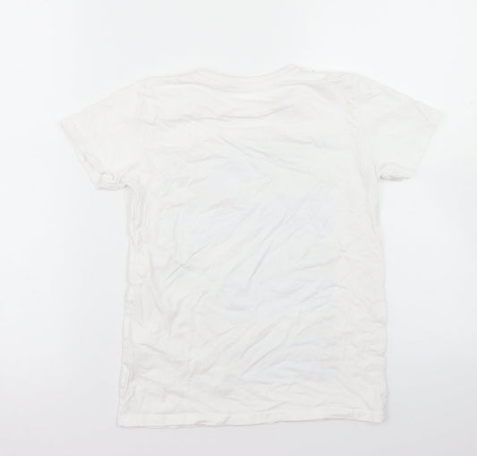 Dunnes Stores Boys White Cotton Basic T-Shirt Size 10 Years Crew Neck - Santa Monica