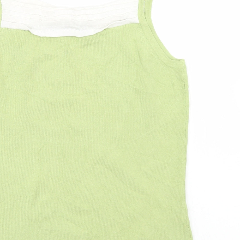 CMD Womens Green Viscose Camisole T-Shirt Size 12 Square Neck