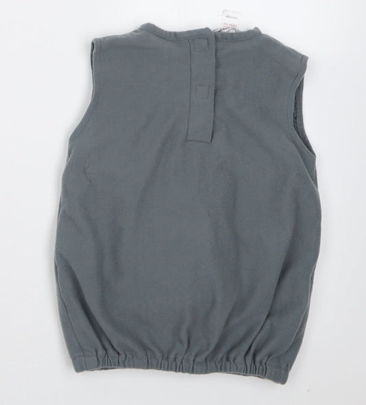 George Boys Grey Polyester Basic Tank Size 2 Years Crew Neck Hook & Loop