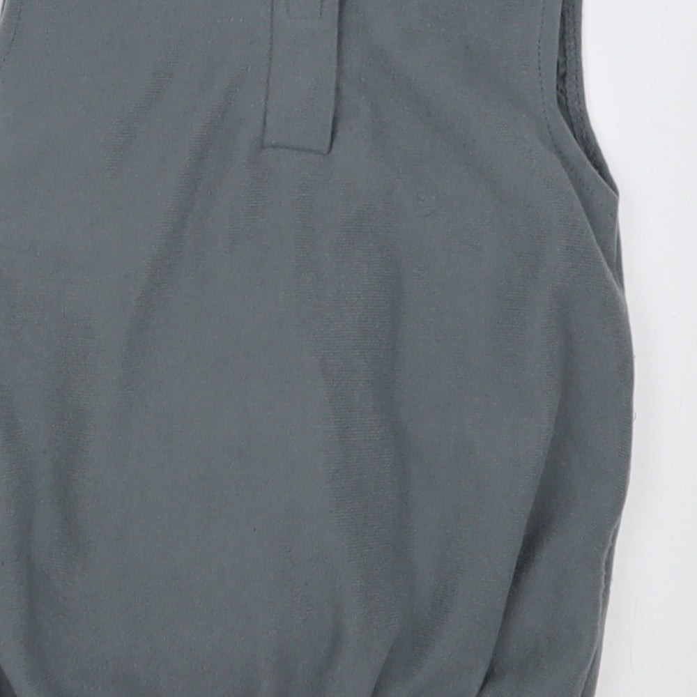 George Boys Grey Polyester Basic Tank Size 2 Years Crew Neck Hook & Loop