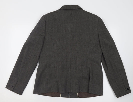 NEXT Womens Brown Jacket Blazer Size 16 Zip
