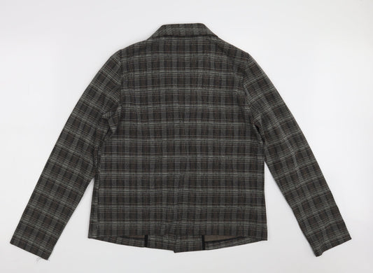 Pieces Womens Grey Check Jacket Size M Button