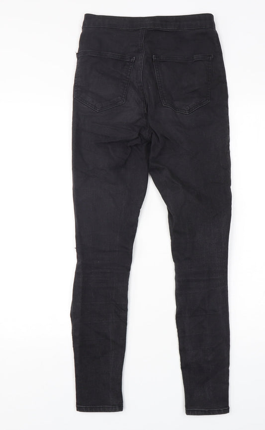Topshop Womens Black Cotton Skinny Jeans Size 28 in L29 in Regular