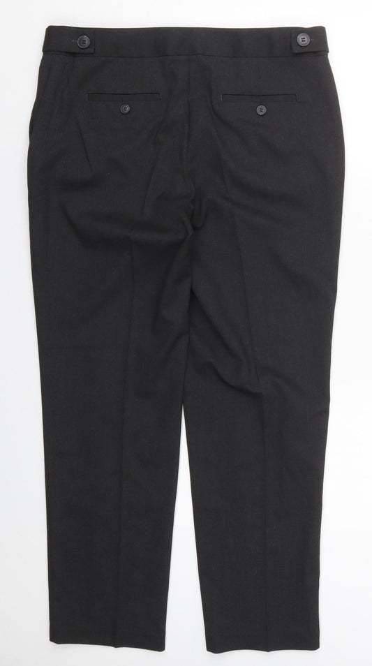 NEXT Womens Grey Polyester Trousers Size 35 in L28 in Regular Hook & Eye
