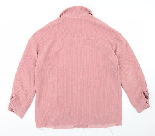 SheIn Womens Pink Jacket Size XS Button - Distressed
