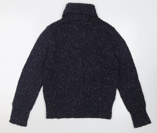 U2 Womens Blue Roll Neck Acrylic Pullover Jumper Size M