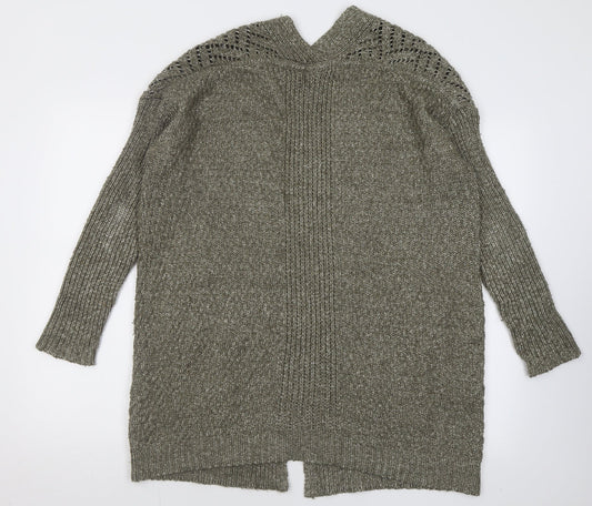 3Stones Womens Brown V-Neck Acrylic Cardigan Jumper Size M