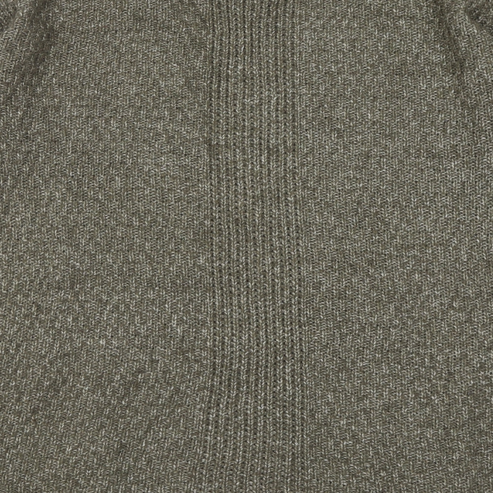 3Stones Womens Brown V-Neck Acrylic Cardigan Jumper Size M