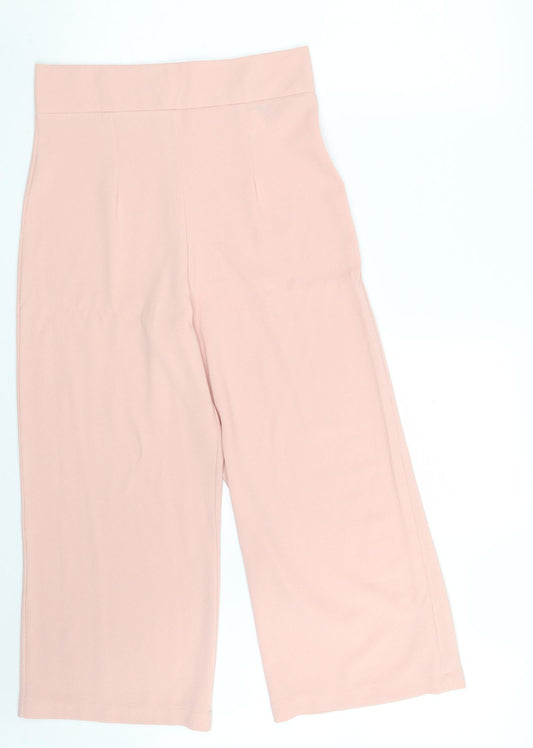 PRETTYLITTLETHING Womens Pink Polyester Bloomer Trousers Size 10 L22 in Regular Zip