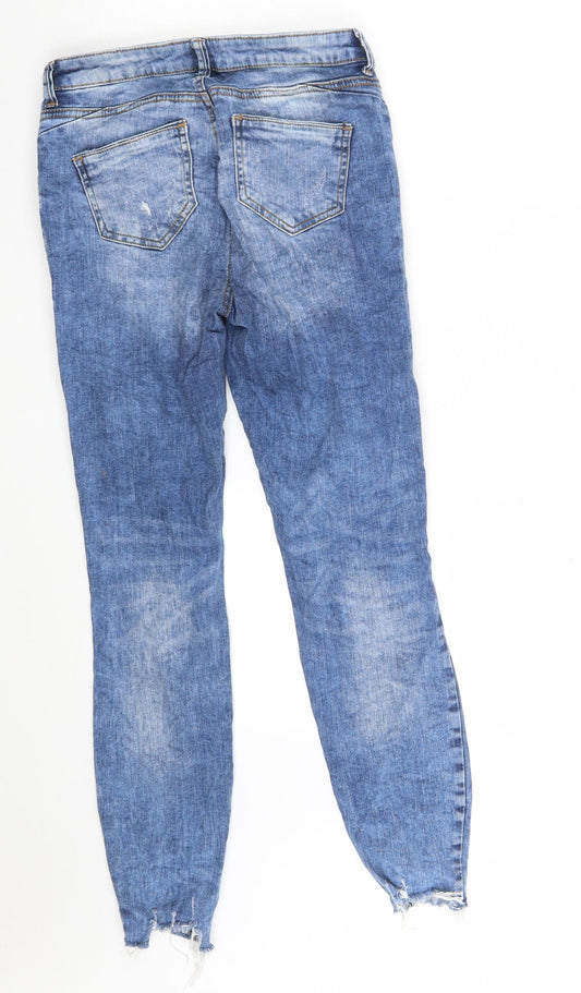 Denim & Co. Womens Blue Cotton Skinny Jeans Size 8 L27 in Slim Zip