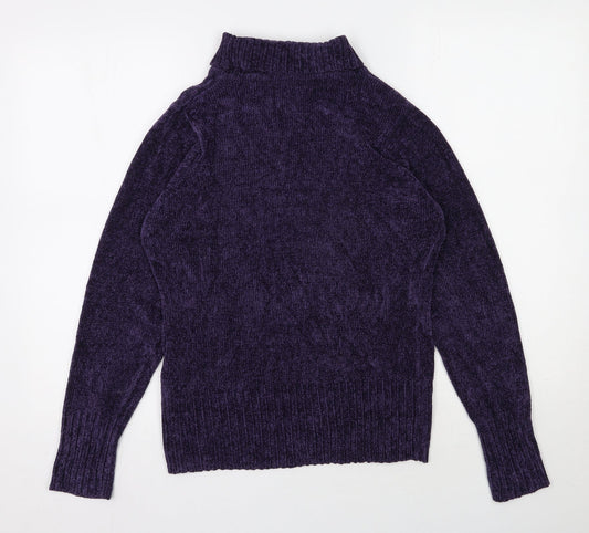 EWM Womens Purple Roll Neck Viscose Pullover Jumper Size 10