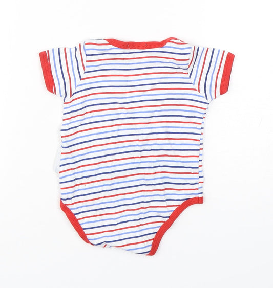 Nursery Time Boys Multicoloured Striped Cotton Babygrow One-Piece Size 0-3 Months Snap