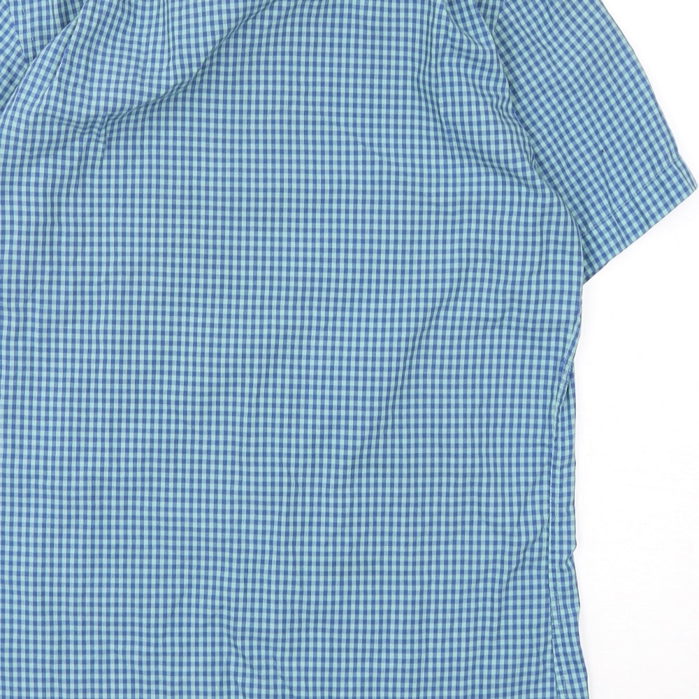 Cedar Wood State Mens Multicoloured Check Cotton Button-Up Size 15 Collared Button